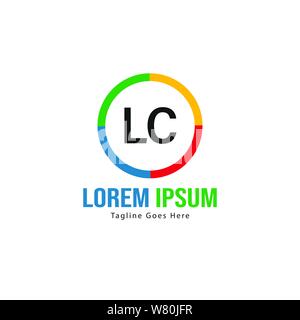 Erste LC logo Vorlage mit modernen Rahmen. Minimalistische LC schreiben logo Vector Illustration Design Stock Vektor
