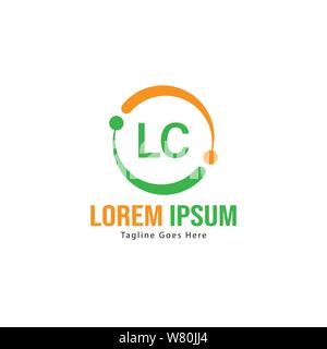 Erste LC logo Vorlage mit modernen Rahmen. Minimalistische LC schreiben logo Vector Illustration Design Stock Vektor