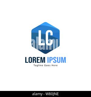 Erste LC logo Vorlage mit modernen Rahmen. Minimalistische LC schreiben logo Vector Illustration Design Stock Vektor