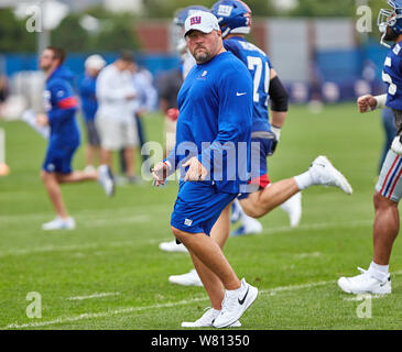 August 7, 2019, East Rutherford, New Jersey, USA: New York Giants defensive Koordinator James Bettcher während des Trainings Camp an der Quest Diagnostics Training Center in East Rutherford, New Jersey. Duncan Williams/CSM Stockfoto