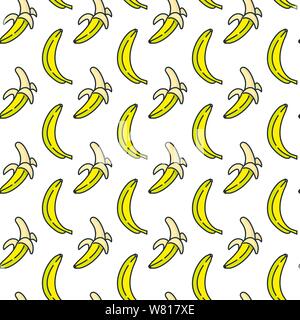 Nahtlose Muster mit Bananen. Vector Obst Hintergrund Abbildung. Frische Lebensmittel wallpaper Stock Vektor