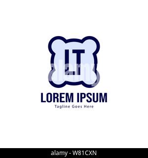 Erste LT logo Vorlage mit modernen Rahmen. Minimalistische LT schreiben logo Vector Illustration Design Stock Vektor