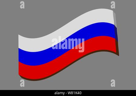 3D-Russland wellenförmige Flagge Vektor-illustration eps 10. Stock Vektor