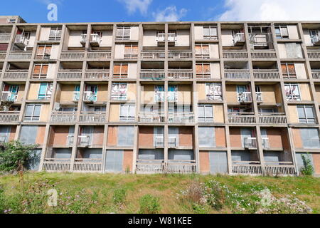 Sanierung von Park Hill Wohnungen in Sheffield, South Yorkshire. Stockfoto