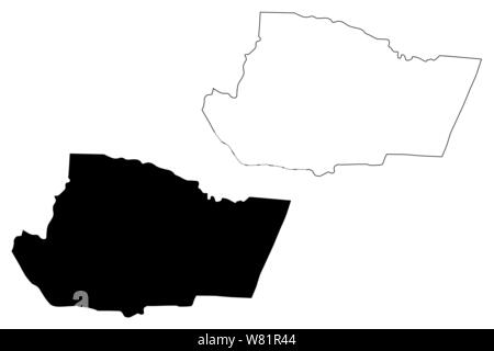 Tafilah Governatorats (Haschemitischen Königreich Jordanien) Karte Vektor-illustration, kritzeln Skizze Tafilah Karte Stock Vektor