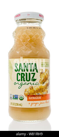 Winneconne, WI - 21. Juli 2019: eine Flasche Santa Cruz Bio Ingwer Saft Mischung auf einem isolierten Hintergrund Stockfoto