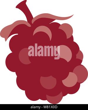 Boysenbeere/huckleberry Obst close up & vereinfacht zwei Farben Stock Vektor