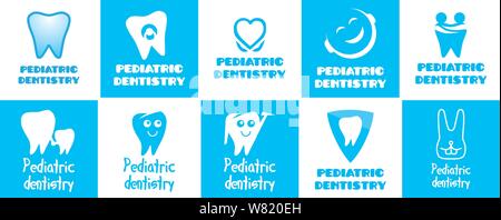 Vektor logo Zahnheilkunde für Kinder Stock Vektor