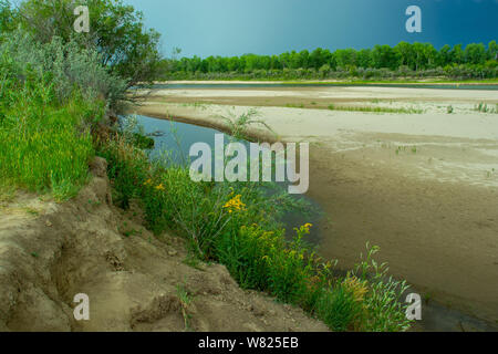 Sturm über den South Saskatchewan River in Saskatchewan Kanada Stockfoto