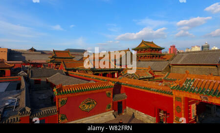 Luftaufnahme der Mukden Palace, auch als die Shenyang Imperial Palace, in Shenyang City bekannt, im Nordosten der chinesischen Provinz Liaoning, 5. Februar 2017. Stockfoto