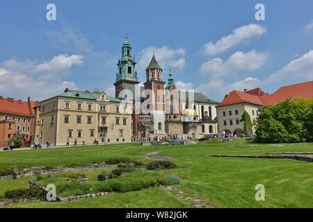 Krakau, Polen, 25. Mai 2019 - Blick auf das Königsschloss Wawel in Krakau, Polen. Stockfoto