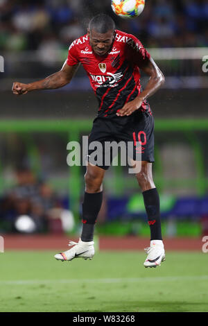 Kanagawa, Japan. 7 Aug, 2019. Marcelo Cirino (paranaense) Fußball: J.League YBC Levain Cup / conmebol Sudamericana Meisterschaft finale 2019 KANAGAWA Übereinstimmung zwischen Shonan Bellmare - Atlético Paranaense an Shonan BMW Stadion Hiratsuka in Kanagawa, Japan. Credit: yohei Osada/LBA SPORT/Alamy leben Nachrichten Stockfoto