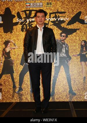 Taiwanese-Japanese Schauspieler Takeshi Kaneshiro besucht eine Pressekonferenz ee'S seinen neuen Film, den Sie morgen" in Hongkong, China zu fördern, 22. Dezember 201 Stockfoto