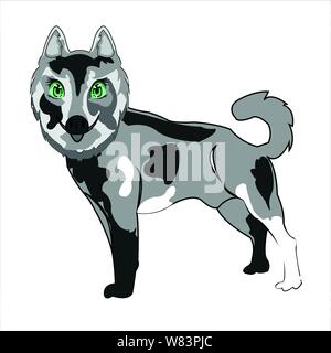 Vector Illustration der Hund des Sortieren von Husky Stock Vektor