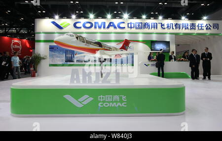 ---- Blick auf den Stand der COMAC (Commercial Aircraft Corporation von China) während des 16. Beijing International Aviation Expo in Peking, China, 1. Stockfoto