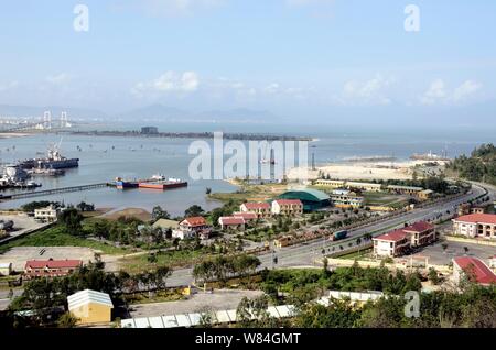 Allgemeine Ansicht von Danang Hafen im Zentrum von Vietnam Stockfoto