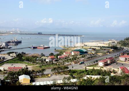 Allgemeine Ansicht von Danang Hafen im Zentrum von Vietnam Stockfoto