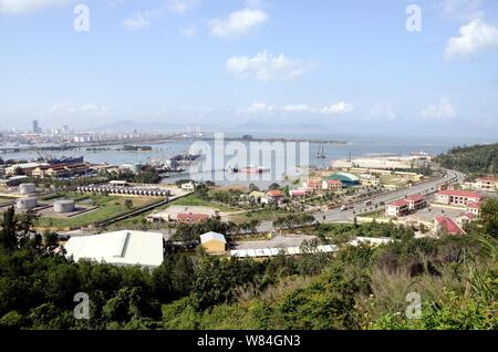 Allgemeine Ansicht von Danang Hafen im Zentrum von Vietnam Stockfoto