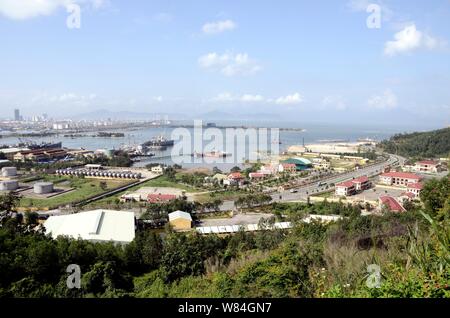 Allgemeine Ansicht von Danang Hafen im Zentrum von Vietnam Stockfoto