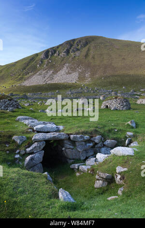 Eingang im Souterrain auf Hirta, St Kilda Archipel, Großbritannien Stockfoto