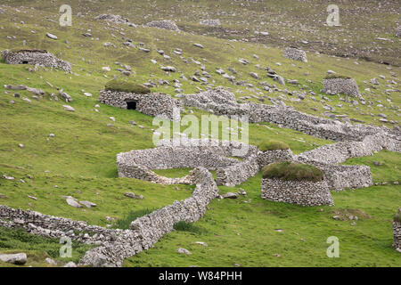 Abgebrochene cleits auf Hirta, St. Kilda Stockfoto