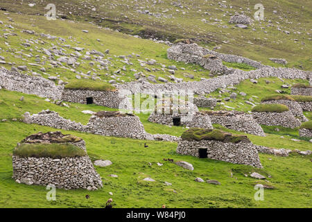 Abgebrochene cleits auf Hirta, St. Kilda Stockfoto