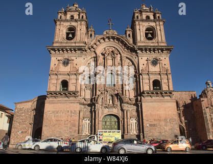 Die Compañia de Jesus Kirche in der Plaza de Armas, Cusco, Peru Stockfoto