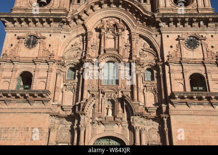 Die Compañia de Jesus Kirche in der Plaza de Armas, Cusco, Peru Stockfoto