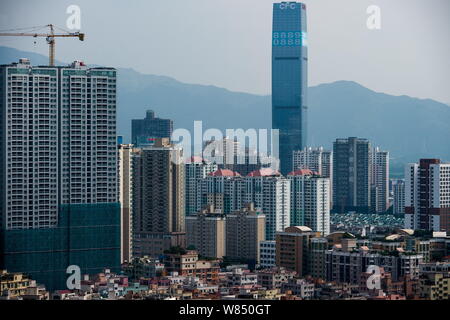 Blick auf wohnhochhäuser in Futian District, Shenzhen, die südchinesische Provinz Guangdong, 15. September 2016. Shenzhen Hotel Stockfoto