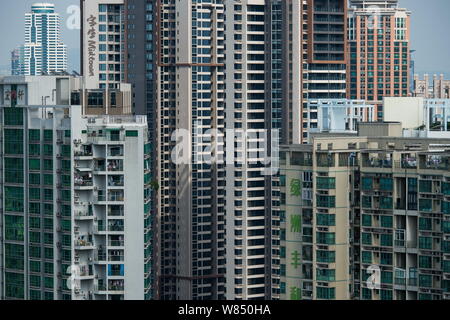 Blick auf wohnhochhäuser in Futian District, Shenzhen, die südchinesische Provinz Guangdong, 15. September 2016. Shenzhen Hotel Stockfoto