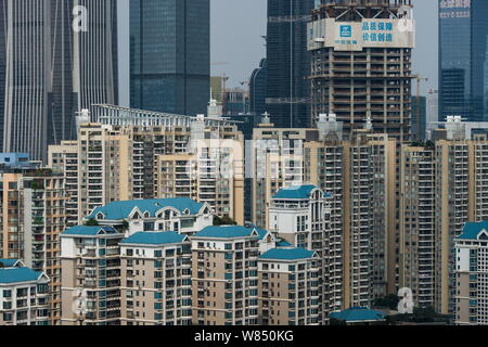 Blick auf wohnhochhäuser in Futian District, Shenzhen, die südchinesische Provinz Guangdong, 15. September 2016. Shenzhen Hotel Stockfoto