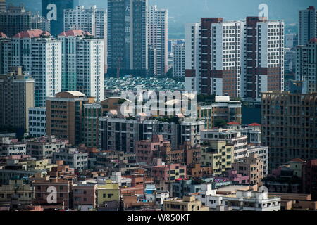 Blick auf wohnhochhäuser in Futian District, Shenzhen, die südchinesische Provinz Guangdong, 15. September 2016. Shenzhen Hotel Stockfoto