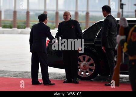 Indische Ministerpräsident Narendra Modi kommt für die Eröffnungsfeier der G20-Gipfel in Hangzhou Hangzhou City, East China Zhejiang provinz, 4 Se Stockfoto