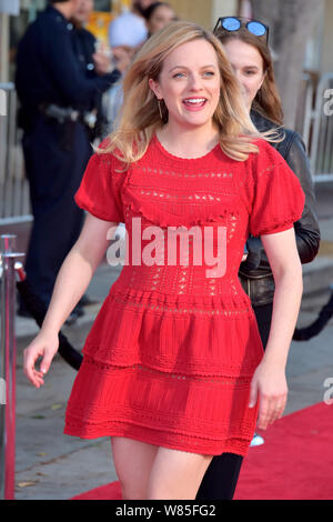 Los Angeles, USA. 06 Aug, 2019. Elisabeth Moss bei der Premiere der Staffel 3 Finale der Hulu TV-Serie "Die Geschichte der Dienerin: Die Magd Report' im Regency Dorf Theater. Los Angeles, 06.08.2019 | Verwendung der weltweiten Kredit: dpa/Alamy leben Nachrichten Stockfoto