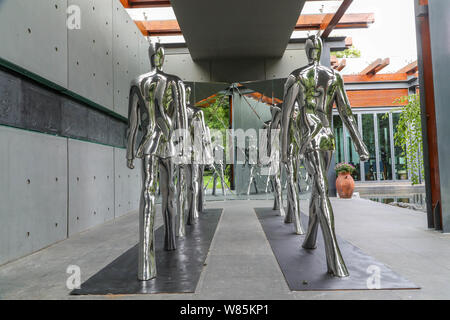 Anzeigen von Skulpturen in Shanghai Jing An internationale Skulptur Projekt in Shanghai, China, 21. September 2016. Die 2016 Jing'an Internationalen Scu Stockfoto