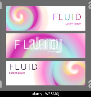 Moderne abstrakte horisontal Banner gesetzt. Cool gradient Formen Komposition. Futuristisches Design. Stock Vektor