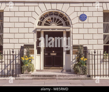 Georgian frontage (ehemaliges Haus von Bundeskanzler Lord Eldon), Nr. 6 Bedford Square, Bloomsbury, London Borough von Camden, London, England, Vereinigtes Königreich Stockfoto