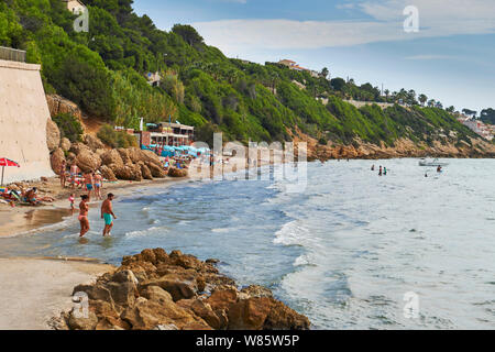 Sanary-sur-Mer (south-eastern France): the Golden Beach (French “plage doree”) Stockfoto
