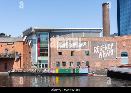 Regency Wharf, Gas Street Basin, Birmingham, West Midlands, England, Großbritannien Stockfoto