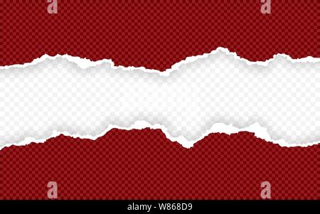 Horizontale zerrissenes Papier Rand. Rip-squared horizontale Streifen. Vector Illustration. Stock Vektor
