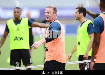 Wayne Rooney, Mitte und Mannschaftskameraden von Manchester United Praxis während einer Schulung für die Shanghai spiel Der 2016 Internationale Champions Stockfoto