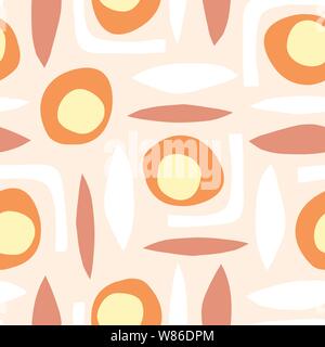 Abstrakte retro Vektor Hintergrund. Die nahtlose Vektor Muster formen Papier schneiden Sie collage Stil in Pastelltönen Stock Vektor