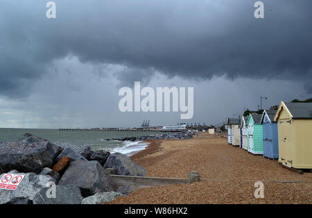 Moody Himmel mit Blick auf Ipswich, Suffolk, Vereinigtes Königreich Stockfoto