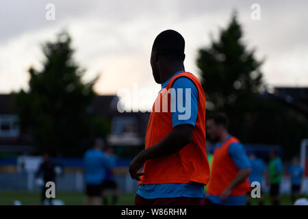 Hungerford Stadt vs Slough Stadt FC am Bulpit Lane, Newbury, Berkshire, England am Dienstag, 06. August 2019. Foto: Philip J.A Benton Stockfoto