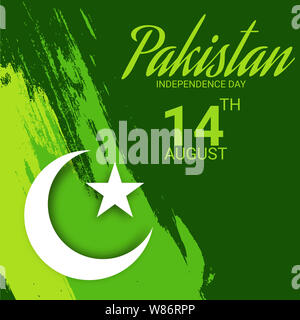 Feiern Unabhängigkeit Pakistans Tag kreative Vector Illustration. 14. August Unabhängigkeit Pakistans. Stockfoto