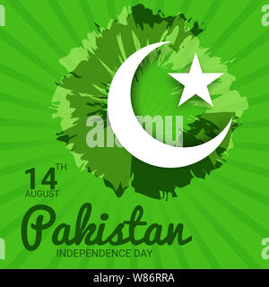 Feiern Unabhängigkeit Pakistans Tag kreative Vector Illustration. 14. August Unabhängigkeit Pakistans. Stockfoto