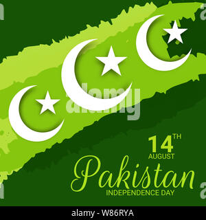 Feiern Unabhängigkeit Pakistans Tag kreative Vector Illustration. 14. August Unabhängigkeit Pakistans. Stockfoto