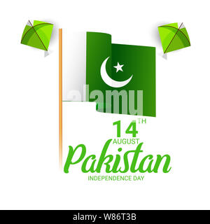 Feiern Unabhängigkeit Pakistans Tag kreative Vector Illustration. 14. August Unabhängigkeit Pakistans. Stockfoto