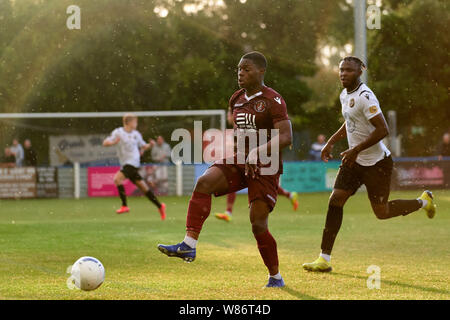 Hungerford Stadt vs Slough Stadt FC am Bulpit Lane, Newbury, Berkshire, England am Dienstag, 06. August 2019. Foto: Philip J.A Benton Stockfoto