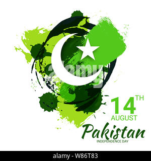 Feiern Unabhängigkeit Pakistans Tag kreative Vector Illustration. 14. August Unabhängigkeit Pakistans. Stockfoto